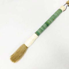 Escultura Pincel De Parede Decorativo Fino Relevo Verde Luxo