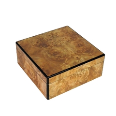 Caixa Quadrada 24cm Madeira Marmorizada Marrom