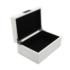 Caixa Decorativa Menor Madeira Branca Maderno - comprar online