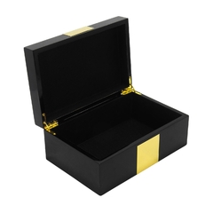 Caixa Decorativa Menor Preta C Faixa Dourada - comprar online