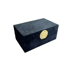 Caixa Decorativa Madeira Revestimento Courino Fecho Dourado - comprar online