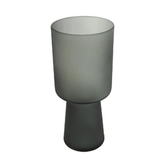Vaso Cristal Cinza Fosco Decoração Moderna