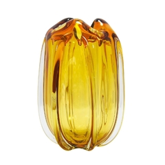 Vaso Murano Cristal Âmbar 30cm Design Translucido Impecavel na internet