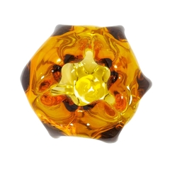 Vaso Murano Cristal Âmbar 30cm Design Translucido Impecavel - comprar online