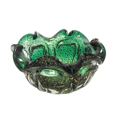 Centro De Mesa Murano Verde Escuro C Ouro