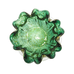 Centro De Mesa Murano Verde Escuro Pig. Ouro - comprar online