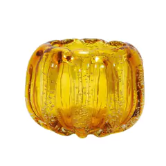 Vaso Murano Italiano Redondo Ambar Finos Lapidados Luxuoso na internet