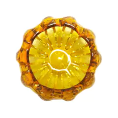 Vaso Murano Italiano Redondo Ambar Finos Lapidados Luxuoso - LUXdécor