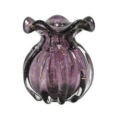 Vaso Trouxinha Pequeno Cristal Murano Roxo Pó De Ouro na internet