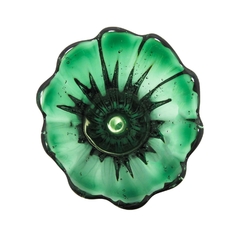Vaso Murano Cristal Verde Finos Ondulados Alto Design - comprar online