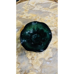 Vaso Murano 13x12cm Verde Trouxinha Pó De Ouro - LUXdécor