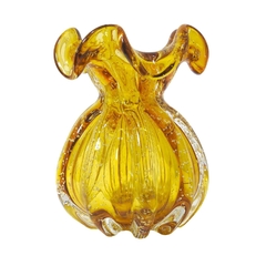 Vaso Trouxinha Murano Âmbar 17x14cm Fino Acabamento na internet