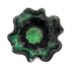 Vaso Trouxinha 17x14cm Murano Verde Escuro Pó De Ouro - comprar online