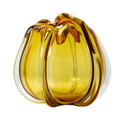 Vaso Cristal Murano Âmbar Translucido Fino Acabamento na internet