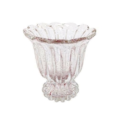 Vaso com Base Murano Menor Sinuosos Lapidados Fino Design