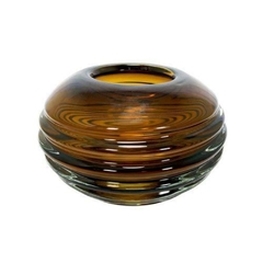 Vaso Murano Italiano Marrom Moderno Design Oval Luxo