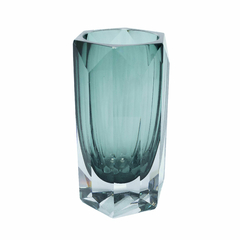Vaso Murano Italiano Menor Sextavado Translucido