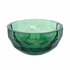 Vaso Murano Verde Redondo Finos Lapidados