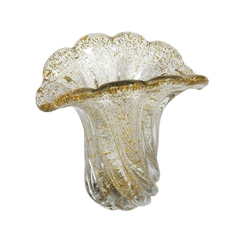 Vaso Decorativo Murano Italiano Lapidados Tranversal Fino Ondulado