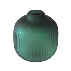 Vaso Cristal Verde Finos Lapidados Nobre Design