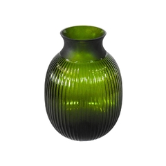 Vaso Cristal Verde Maior Classico Lapidados