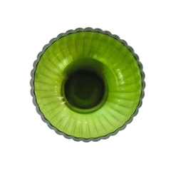Vaso Cristal Lapidado Verde Menor Fino Acabamento - loja online