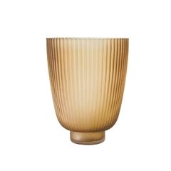 Vaso Cristal Maior Marrom Lapidado Vertical Fino Acabamento - comprar online