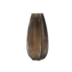 Vaso Cristal Menor Lapidado Marrom Sextavado - comprar online
