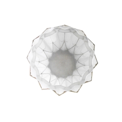 Vaso Cristal Branco Lapidados Filetes Ouro Prensado na internet