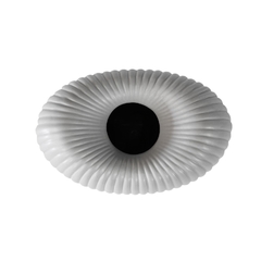 Vaso Ceramica Nobre Menor Cinza Ondulado Interior Oval na internet