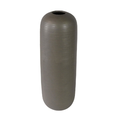 Vaso Ceramica Cinza Escuro Contemporaneo 43x14cm