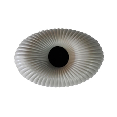Vaso Ceramica Nobre Cinza Ondulado Interior Oval Luxo - comprar online