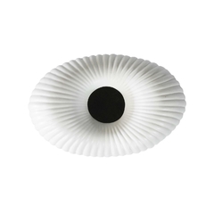 Vaso Ceramica Branco Ondulado Interior Oval Luxo - comprar online