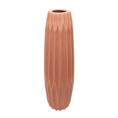 Vaso Decorativo Maior Ceramica Salmão Relevos Classicos
