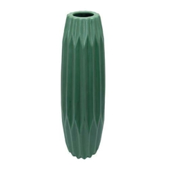 Vaso Decorativo Maior Ceramica Verde Relevos Classicos Impecavel