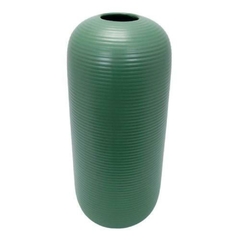 Vaso Decorativo Menor Ceramica Verde Redondo Finos Relevos