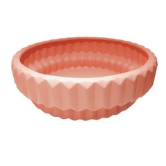 vaso Ceramica Salmão Redondo Todo Relevo Luxuoso