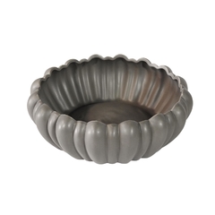 Vaso Fruteira Ceramica Nobre Moranga Cinza Escuro