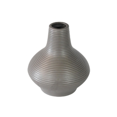 Vaso Decoração Moderna Ceramica Nobre Cinza Escuro
