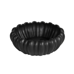 Vaso Fruteira Cerâmica Nobre Moranga Preto Alto Acabamento