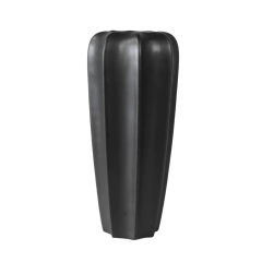 Vaso Ceramica Maior Preto Moderno 28x15cm Todo Ondula Luxodo na internet
