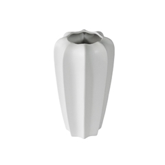 Vaso Ceramica Branco Moderno 28x15cm Todo Ondulado