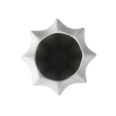 Vaso Ceramica Branco Moderno 28x15cm Todo Ondulado - comprar online