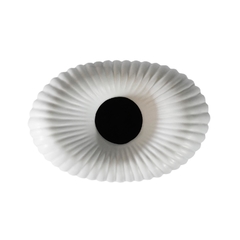 Vaso Moderno Ceramica Branco Oval Ondulado para Dentro Luxo - comprar online