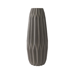 Vaso Ceramica 45x13cm Nobre Cinza Relevo Vertical na internet