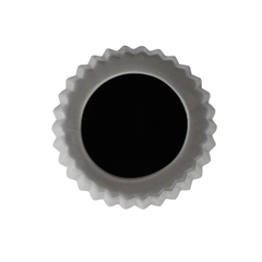 Vaso Ceramica Nobre Cinza Relevo Vertical Contemporaneo - comprar online