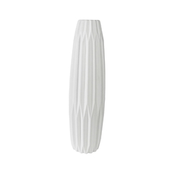 Vaso Alto Ceramica Relevos Branco Redondo Contemporaneo na internet