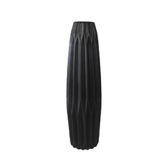 Vaso Alto Ceramica Relevos Preto Redondo Contemporaneo na internet