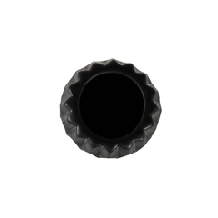 Vaso Alto Ceramica Relevos Preto Redondo Contemporaneo - comprar online