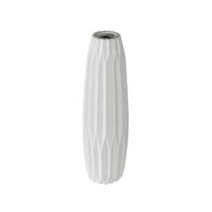 Vaso Maior Ceramica Relevos Branco Redondo Contemporaneo